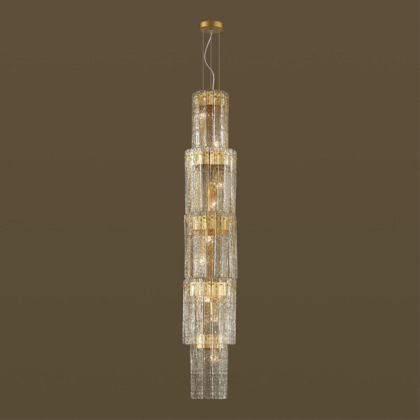 Купить Odeon Light 4938/9 HALL (В 2-Х КОРОБКАХ) ODL22 366 матов.золотой/прозрачный/стекло/ Люстра E14 9*40W MERKALE