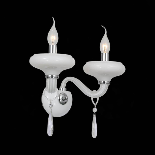 ST Luce SL756.501.02 Бра Хром, Белый, Прозрачный E14 2*40W Купить ST Luce SL756.501.02 Бра Хром, Белый, Прозрачный E14 2*40W