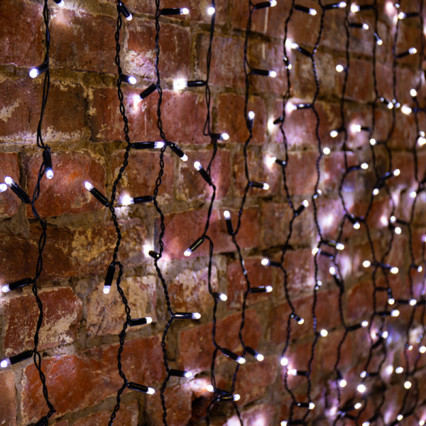 NEON-NIGHT Гирлянда "Светодиодный Дождь" 2х3м, постоянное свечение, черный провод, 230 В, диоды БЕЛЫЕ, 760 LED 235-145