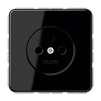 JUNG Розетка 10A 250V / 16A 250V~  2-х полюсная, без заземления, чёрный CD511NSW