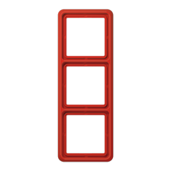 JUNG Рамка для вертикальной и горизонтальной установки ударопрочная, 3-кратная красная CD583WURT