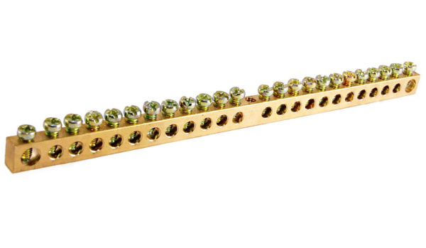 Купить IEK Шина PEN земля-ноль 6х9мм 24/1 (24групп/креп по центр)