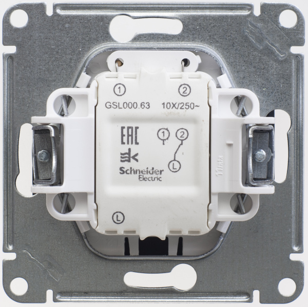 Купить Systeme Electric Glossa Антрацит Переключатель 1-клавишный с подсветкой сх.6а, 10АХ