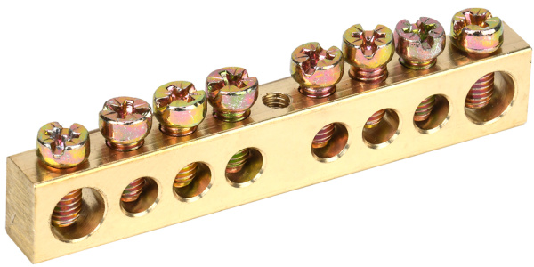 IEK Шина PEN земля-ноль 8х12мм 8/1 (8групп/креп по цент)