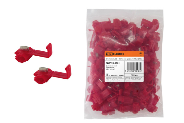 TDM Ответвитель ОВ-1 0,5-1,5 мм2 красный (100 шт) SQ0520-0001