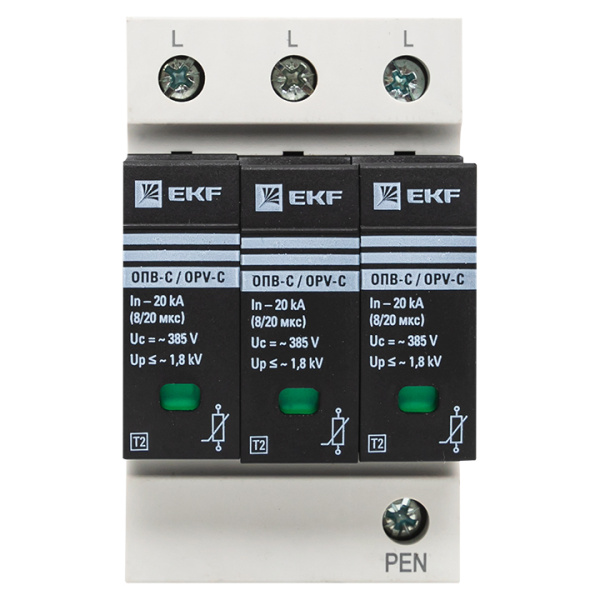 Купить EKF PROxima Ограничитель импульсных напряжений ОПВ-C/3P In 20кА 400В с сигн.