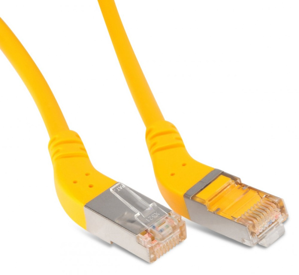 Hyperline PC-APM-STP-RJ45/L45-RJ45/R45-C5e-5M-LSZH-YL Патч-корд F/UTP угловой, экранированный, левый 45°-правый 45°, Cat.5e, LSZH, 5 м, желтый 232956