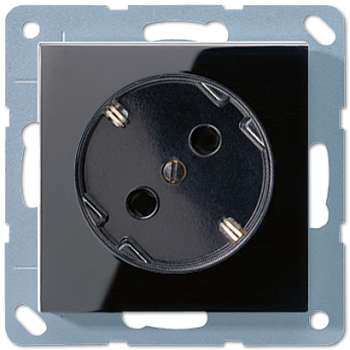 JUNG Штепсельная розетка SCHUKO 16A 250V~  угол наклона 45 °чёрная A520-45KISW