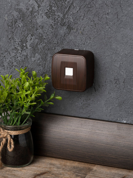 Купить EKF Basic Минск Темное дерево Розетка RJ-45, 1А, 120В, ОП