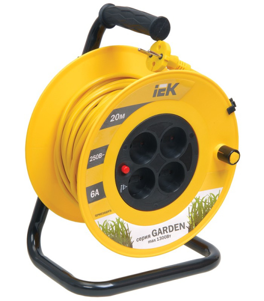 Купить IEK Катушка УК20 с т/з 4 места 2Р/20м 2х0,75 мм2 "Garden"