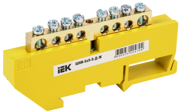 IEK Шина PE земля на DIN-изол ШНИ-6х9-8-Д-Ж