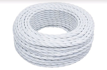 BIRONI Белый матовый Витой провод 2*0,75 150м B1-422-71-150