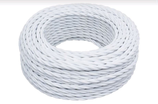 BIRONI Белый матовый Витой провод 2*0,75 150м B1-422-71-150