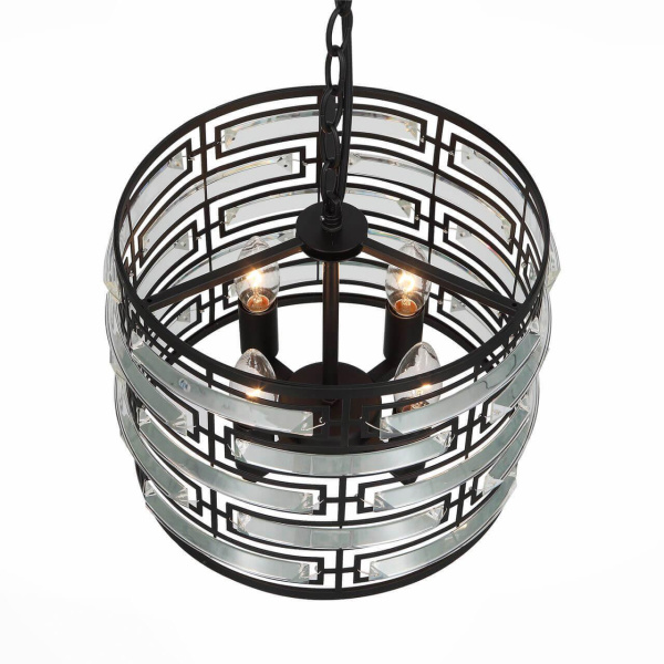 ST LUCE SL665.403.04 Люстра подвесная  Черный/Черный, Прозрачный E14 4*40W Купить ST LUCE SL665.403.04 Люстра подвесная  Черный/Черный, Прозрачный E14 4*40W