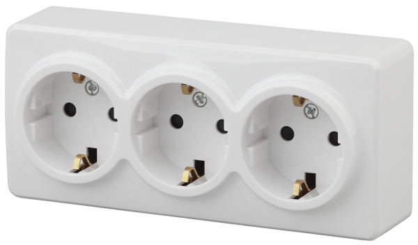 ЭРА 11-2209-01 Эксперт Белый Розетка 3-ая с/з со шт ОУ