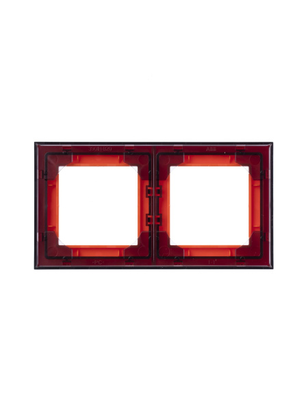 Купить ABB EPJ Levit Оранжевый / дымчатый чёрный Рамка 2 поста 2CHH015020A6066