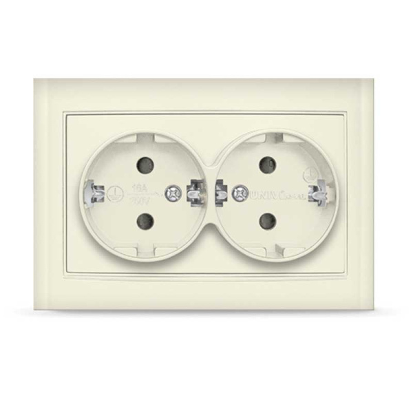 UNIVersal "Бриллиант" Розетка "слоновая кость"2-ая с/з 7948752