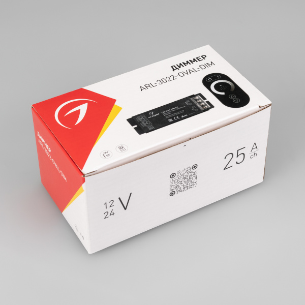 Купить Arlight Диммер ARL-3022-OVAL-DIM Black (12-24V, 1x25A, ПДУ, RF) (IP20 Металл, 2 года) 027150