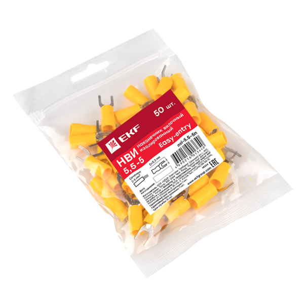 Купить EKF PROxima Наконечник вилочный изолированный НВИ 6.0-5 (50шт.)