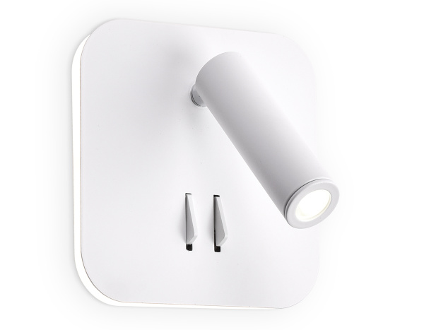 Ambrella Настенный светодиодный светильник с выключателем FW254 SWH белый песок LED 4200K+3000K 7W+1W 140*140*110