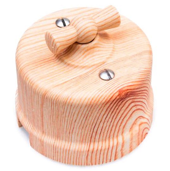 BIRONI Лизетта Пластик Карельская сосна Выключатель проходной 1-кл B1-201-13