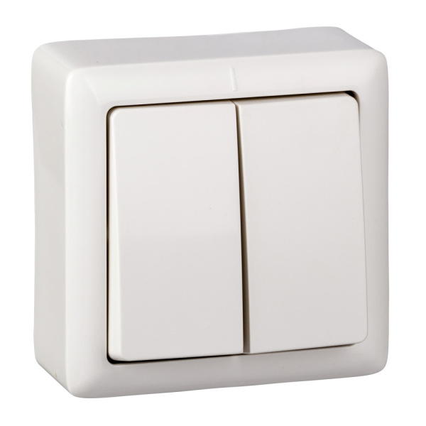 Systeme Electric Wessen ХИТ наруж Бел Выключатель 2-клавишный 6А, 250В