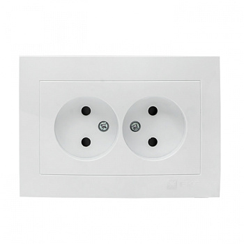 EKF PROxima Валенсия розетка 2-местная б/з 10А белая с защ. штор.