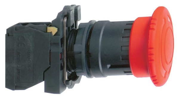 Купить SE XB5 Кнопка аварийная грибок d 40мм 1НО+1НЗ возврат поворотом XB5AS8445