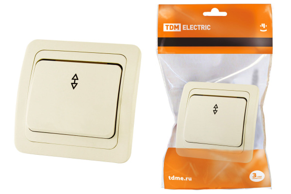 TDM Переключатель на 2 направления 1-кл. 10А сл.кость "Валдай" SQ1804-0103