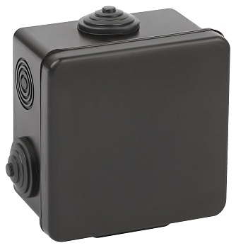 ЭРА Распаячная коробка KOR-80-80-50-7g-B открытой установки КОР 80х80х50мм черная с гермовводами 7 входов IP54