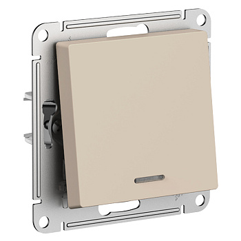 Systeme Electric AtlasDesign Песочный Выключатель 1-клавишный с подсветкой, сх.1а, 10АХ, мех.