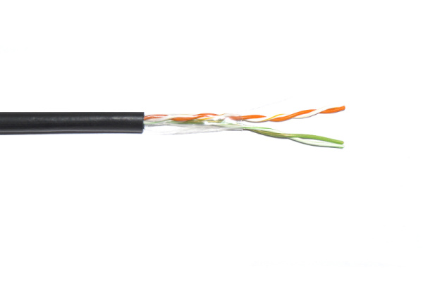 Купить IEK ITK Кабель связи витая пара F/UTP, кат.5E 2х2х24AWG solid, LDPE, 500м, черный LC3-C5E02-339