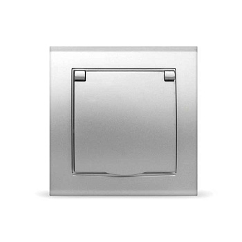 UNIVersal "Бриллиант" Розетка "серебро"с/з с крышкой 7949896