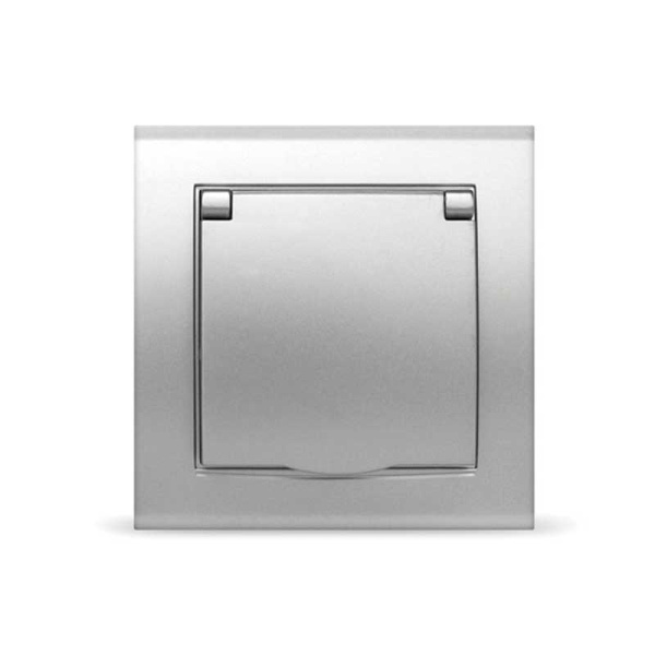 UNIVersal "Бриллиант" Розетка "серебро"с/з с крышкой 7949896