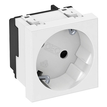 OBO Bettermann Розетка 2К+3 под углом 33° шторки 16А 250В (45х45 мм - 1 модуль Modul45) белая 6120073