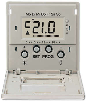 JUNG LS 990 Edelstahl Дисплей термостата с таймером (мех. UT238E) ESUT238D