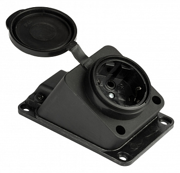 EKF Basic Розетка настенная с защитной крышкой каучуковая наклонная 230В 2P+PE 16A IP44 RPS-019-16-230-44