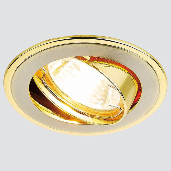 Купить Ambrella Встраиваемый точечный светильник 104A SN/G сатин никель/золото MR16