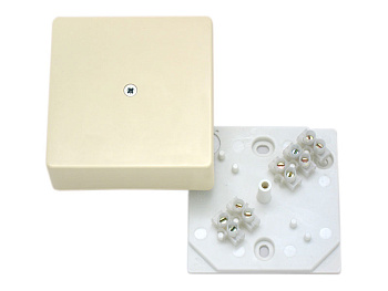 Hegel Коробка разветвительная д/откр установки с клеммником, слоновая кость, размер 75x75x30, IP20 КРК2702 02