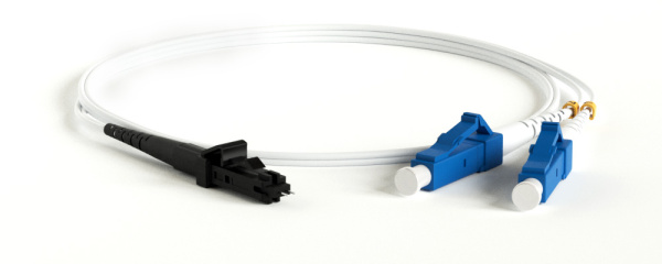 Hyperline FC-D2-9A1-LC/UR-MTRJM/UR-H-2M-LSZH-WH Патч-корд волоконно-оптический (шнур) SM 9/125 (G.657), LC-MTRJ(папа), 2.0 мм, duplex, LSZH, 2м 39406