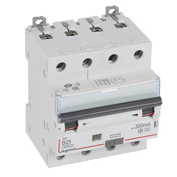Legrand DX3 Автоматический выключатель дифференциального тока 4P 25A (B) 300MA-A 411231