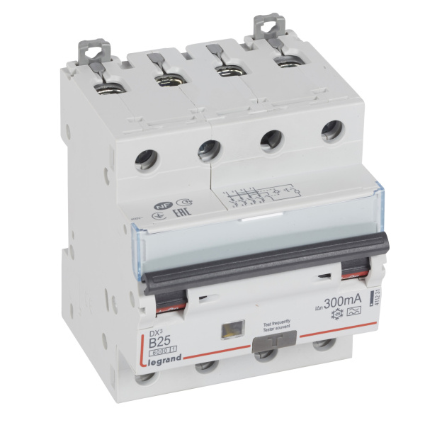 Legrand DX3 Автоматический выключатель дифференциального тока 4P 25A (B) 300MA-A 411231