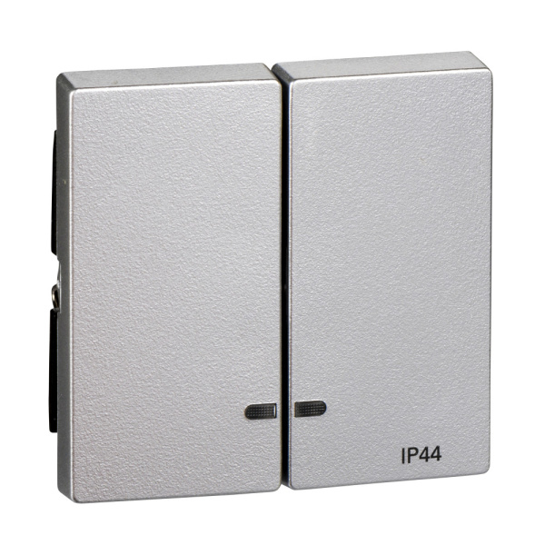 SE Merten SM Алюминий Клавиша 2-ая с подсветкой IP44 MTN3424-0460