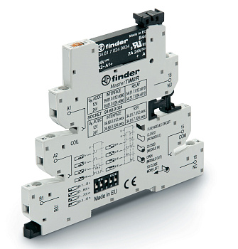 Finder Интерфейсный модуль (сборка 34.81.7.012.9024 + 93.68.0.024), твердотельное реле с таймером, серия MasterTimer (мультифункциональный: AI,DI,GI,S 398000129024