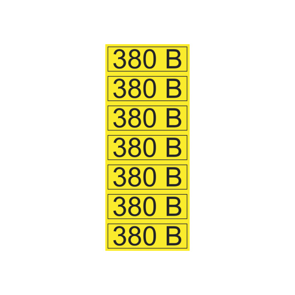Наклейка знак электробезопасности «380 В» 35х100 мм (7шт на листе) Rexant 56-0008-2