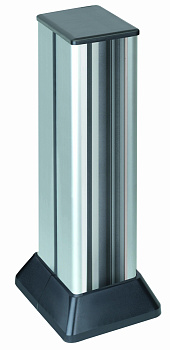 Simon Connect Алюминий/Графит Миниколонна 2-сторонняя на 4 Cima-модуля, 336х126,5(158)х109,5(181) мм ALC322-8-14