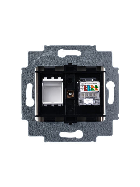 Купить ABB EPJ Levit кофе макиато / белый Розетка компьютерная RJ45 кат,5e+заглуш,, кофе макиато 2CHH295117A6018