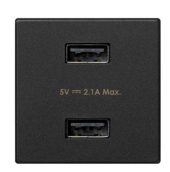 Simon Connect Графит Зарядное устройство 2хUSB, К45, 5 В, 2,1А K126E-14
