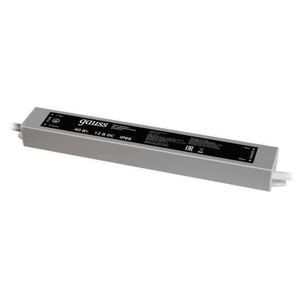 Купить Gauss Блок питания для светодиодной ленты пылевлагозащищенный 40W 12V IP66 202023040