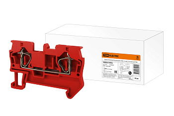 TDM Зажим клеммный безвинтовой (ЗКБ) 2,5 мм2 31А красный SQ0822-0093